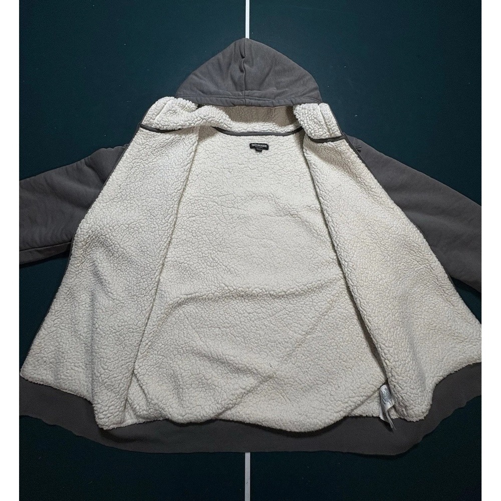 True Religion Buddha Sherpa Lined Full Zip Hoodie Sweatshirt Men's Large Gray - Picture 8 of 13